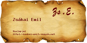 Zsákai Emil névjegykártya